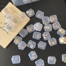 Mini Plastic Box Clear Small Jewellery Boxes 50Pc Pills Storage Empty Containers