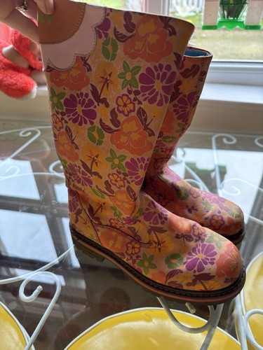 Oilily orange floral boots - oilily,