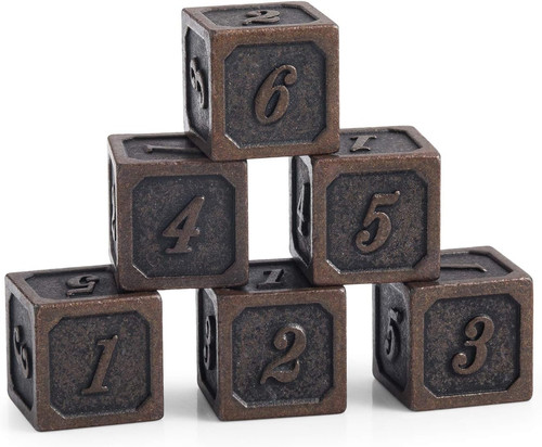 Ancient copper metal dice - ancient, d6