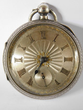 c1889 Large heavy  SOLID SILVER FUSEE POCKET WATCH - JOHN FORREST CHARLES HORNER