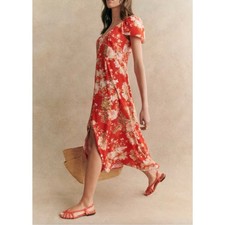 Sezane Alessia Dress Red Floral Size 34 (US Women's 2)