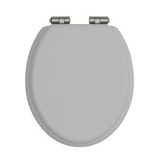 Heritage Dove Grey Toilet Seat with Soft Close Brushed Nickel Hinges