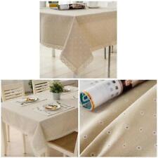 Flower Pattern Tablecloth Linen Cotton Table Cloth with Lace Dining Table