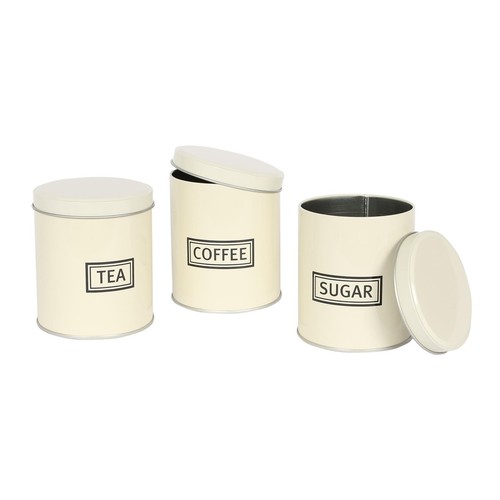 3pc round tea coffee sugar - round,