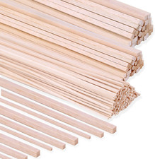 222 Pieces Wood Strips Balsa Square Wooden Dowels 1/8 Inch, 3/16 Inch, 1/4 Inch,