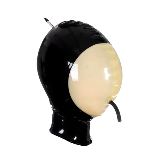 Black inflatable face latex - inflatable,