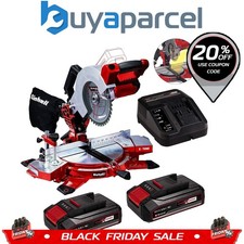 Einhell 18V 2x 2.5Ah 210mm Mitre Saw Set Battery Charger TE-MS18/210 Cordless