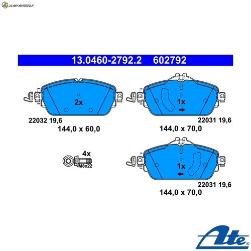 Brake pad set - pad,