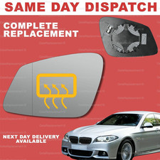 BMW 5 Series F10 F11 10-16 wing mirror glass left passenger heated Wide Angle
