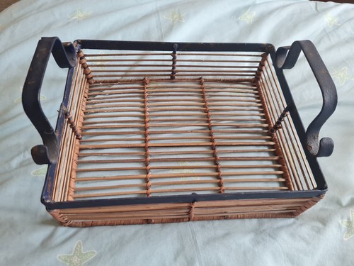 Vintage metal bamboo - &, basket
