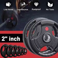 Weight Plates Heavy Duty Cast Iron 2" Inch Hole Disc Dumbbell Olympic Barbell