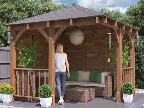 Wooden corner gazebo 3x3m - corner,