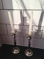 Pair of Pewter Candle Sticks