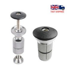 UK Bicycle Headset Stem Expander Plug/Compressor+Carbon Top Cap For 1-1/8“ Fork