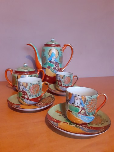 Vintage samurai china teaset - samurai,