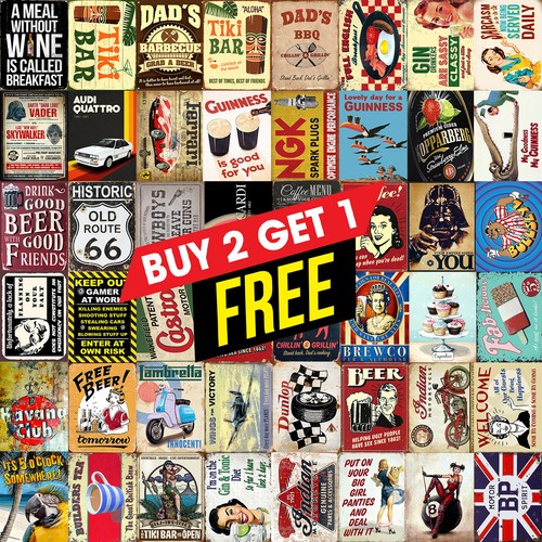 Tin sign plaque pub - tin, bar