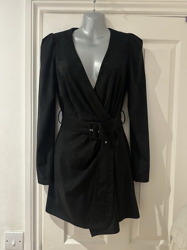Zara black mini wrap - black, dress