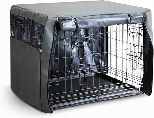 Grey pvc dog - dog, crate/cage