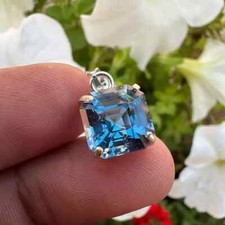 Natural Certified 23.55 ct Santa Maria Blue Aquamarine Pendant -925 Solid Silver