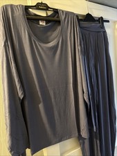 John Lewis Leisure Suit/pyjamas In Blue Comfortable Elasticated Waist Size 16