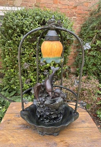 Dolphin cherub water fountain - water,