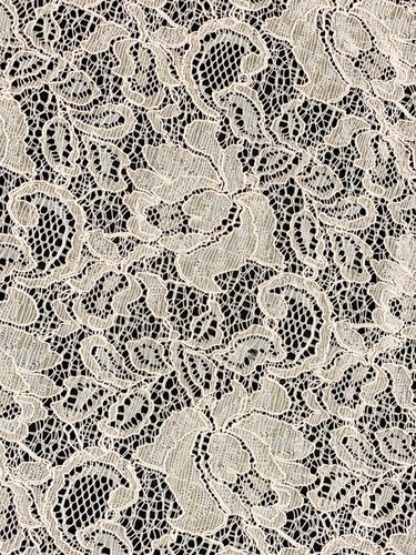 Nude guipure lace fabric - nude, –