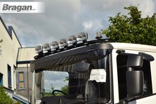 To Fit New Gen Scania 2017+ P, G & XT Low BLACK Front Roof Spot Light Bar + LED
