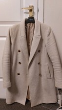 Zara Double Breasted Coat (Stone) Size Small 8-10