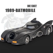 1:18 1989 BATMAN Batmobile Die-cast Car with Batman Figure Toys for Kids (Black)