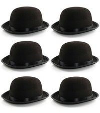 BLACK FELT BOWLER HAT MENS LADIES FANCY DRESS MULTI PACK LOT 55CM 58CM 60CM