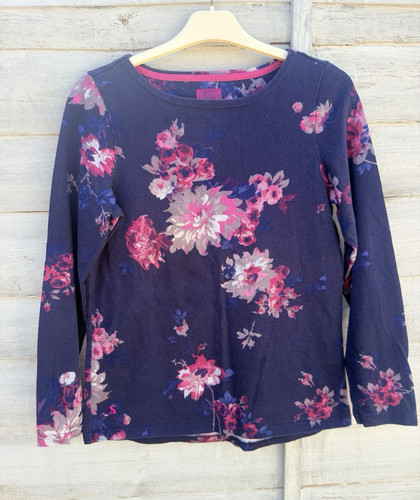 Joules navy floral jersey top - floral,