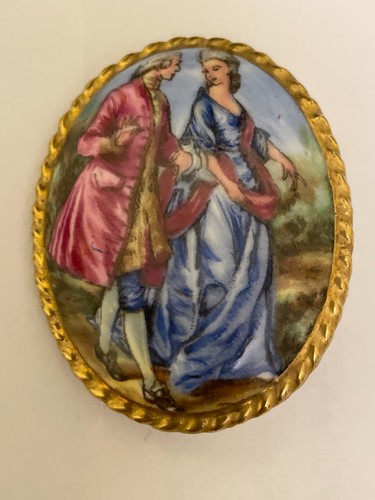 Vintage brooch hand painted - vintage,