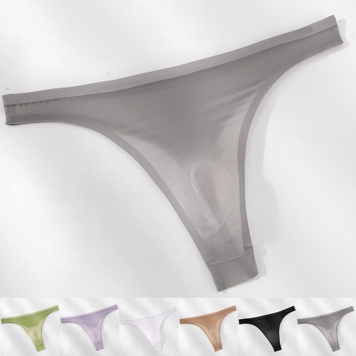 Men seamless ice silk thong - men's,
