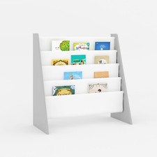 Childrens Kids Book Shelf Wooden Sling Storage Rack Organizer Bookcase Bookshelf