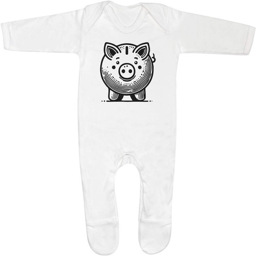Piggy bank baby sleepsuit - 'piggy,