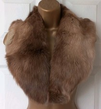 Fur Collar Rabbit Brown Lined