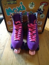 Moxi Lolly  Quad Roller skates Size  UK 6/7 US 8 TAFFY PURPLE, worn 4 Times  VGC