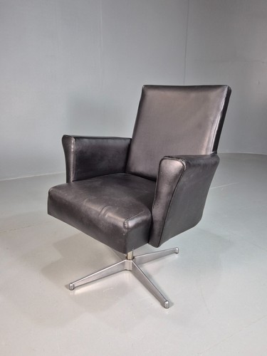 Vintage desk chair black vinyl - vintage,