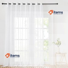 Pony Dance Extra Width Curtains 1 Set H 245 x B 300cm White Transparent – 300 CM