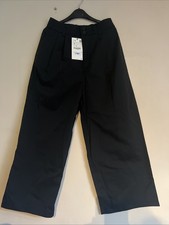 New Women’s Black Zara Straight Leg High Waisted Pants Size M