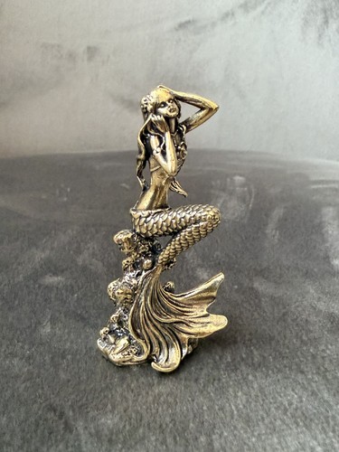Solid brass sitting mermaid - solid,