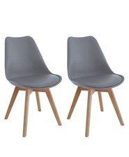 Habitat Jerry Pair of Dining Chair - Grey
