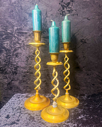 Vintage brass open barley - brass,