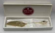 Royal Albert Old Country Rose Gold Plated Cake Slice Server in Original Box
