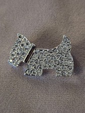 Silver Tone Diamante Westie