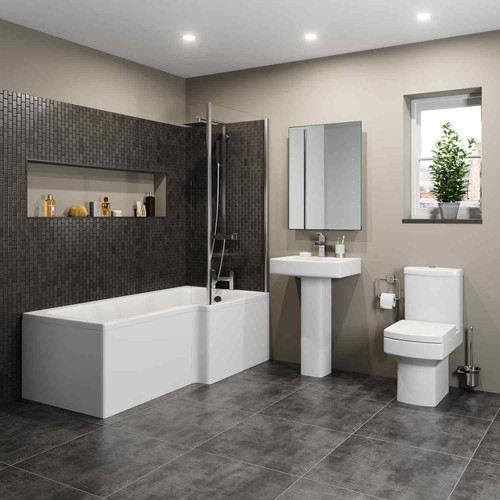 Bathroom suite shaped - shaped, rh