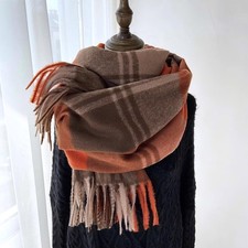 Cashmere Blend Scarf Women Plaid Shawl Winter Warm Long Soft Wool Wrap Pashmina