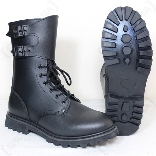 Black leather french army - black,
