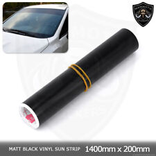 Matt Black Sunstrip 1400mm x 200mm Universal Car Windscreen Sun Strip Window 8"