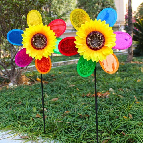Colorful rainbow sun flower - colorful,